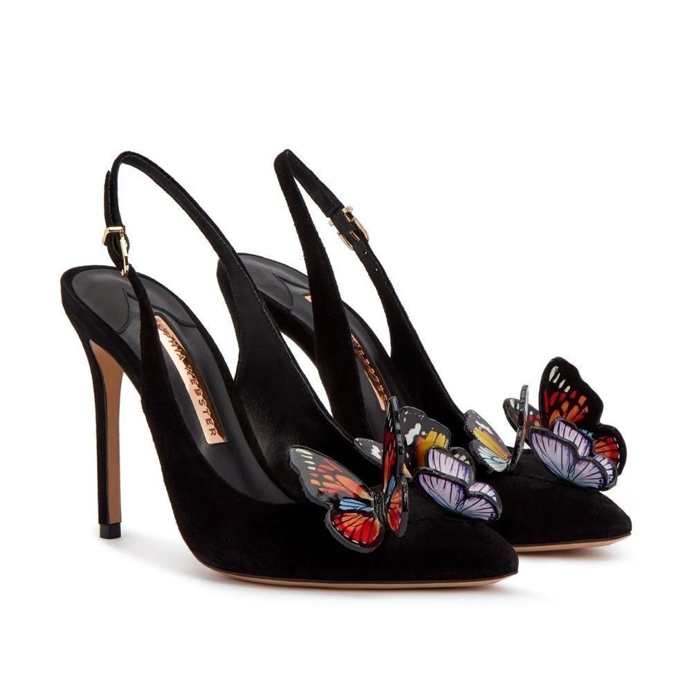 Sophia Webster Vanessa Butterfly Suede Slingback Pump size 41